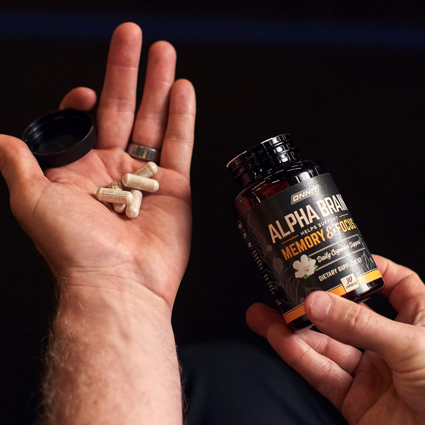 ONNIT Alpha Brain Premium Nootropic Brain Supplement, 30 Count, for Men & Women - Caffeine-Free Focus Capsules for Concentration, Brain Booster & Memory Support