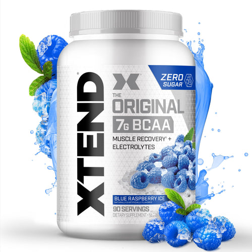 XTEND Original BCAA Powder Blue Raspberry Ice | Sugar Free Post Workout Muscle Recovery Drink with Amino Acids | 7g BCAAs for Men & Women | 90 Servings