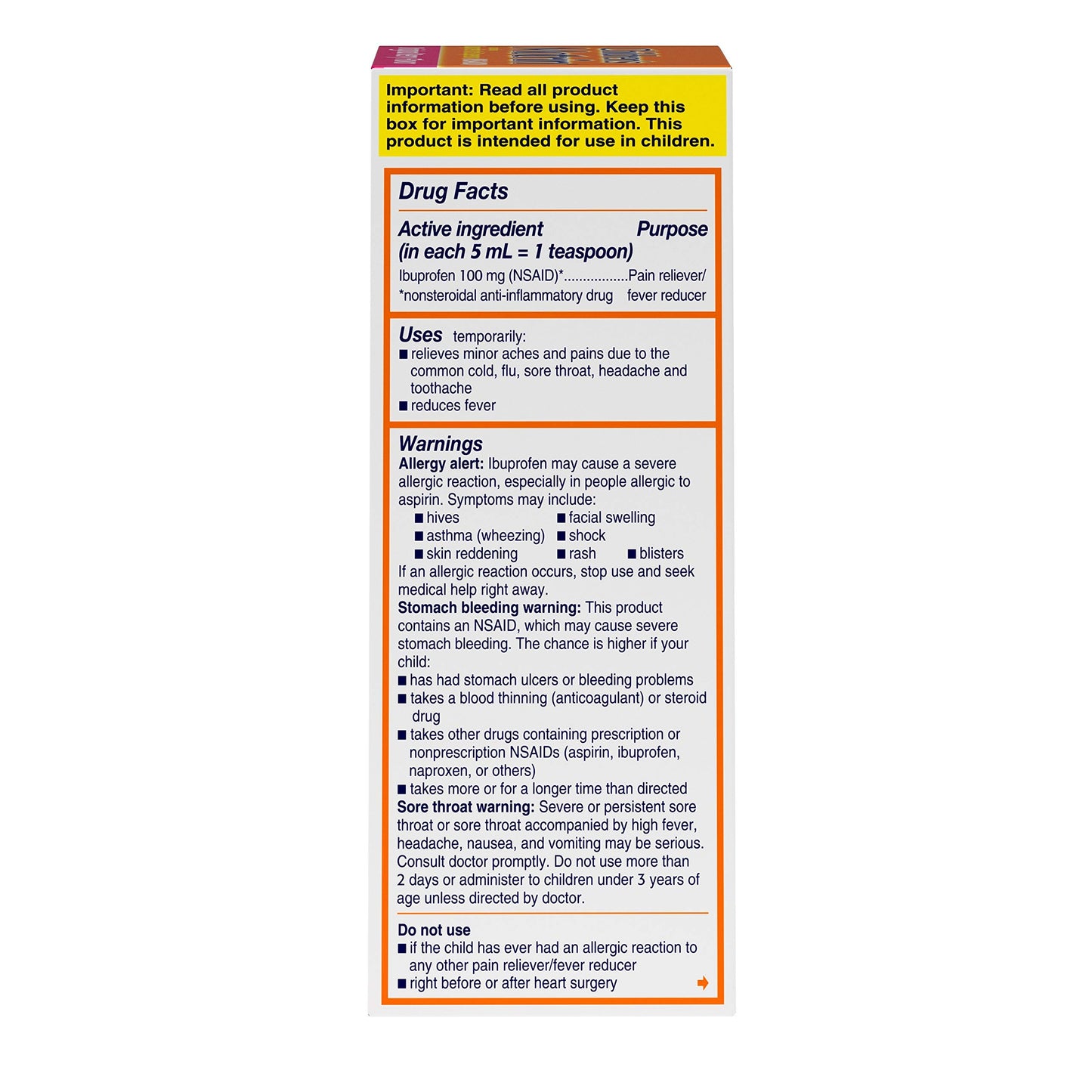 Motrin Children's Pain Reliever and Fever Reducer, 4 Fluiduid Ounce
