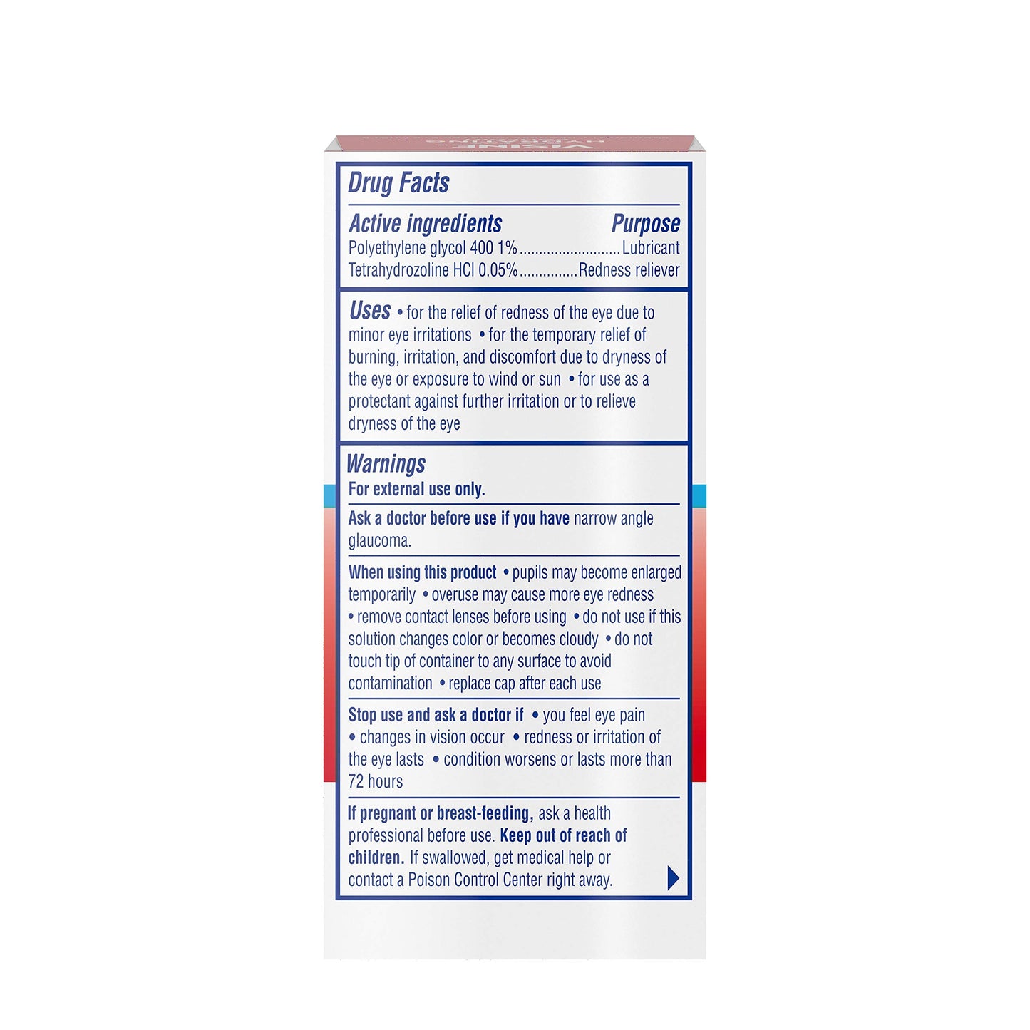 Visine Red Eye Hydrating Comfort Redness Relief and Lubricant Eye Drops to Help Moisturize and Relieve Red Eyes Due to Minor Eye Irritations Fast, Tetrahydrozoline HCl, 0.5 fl. oz