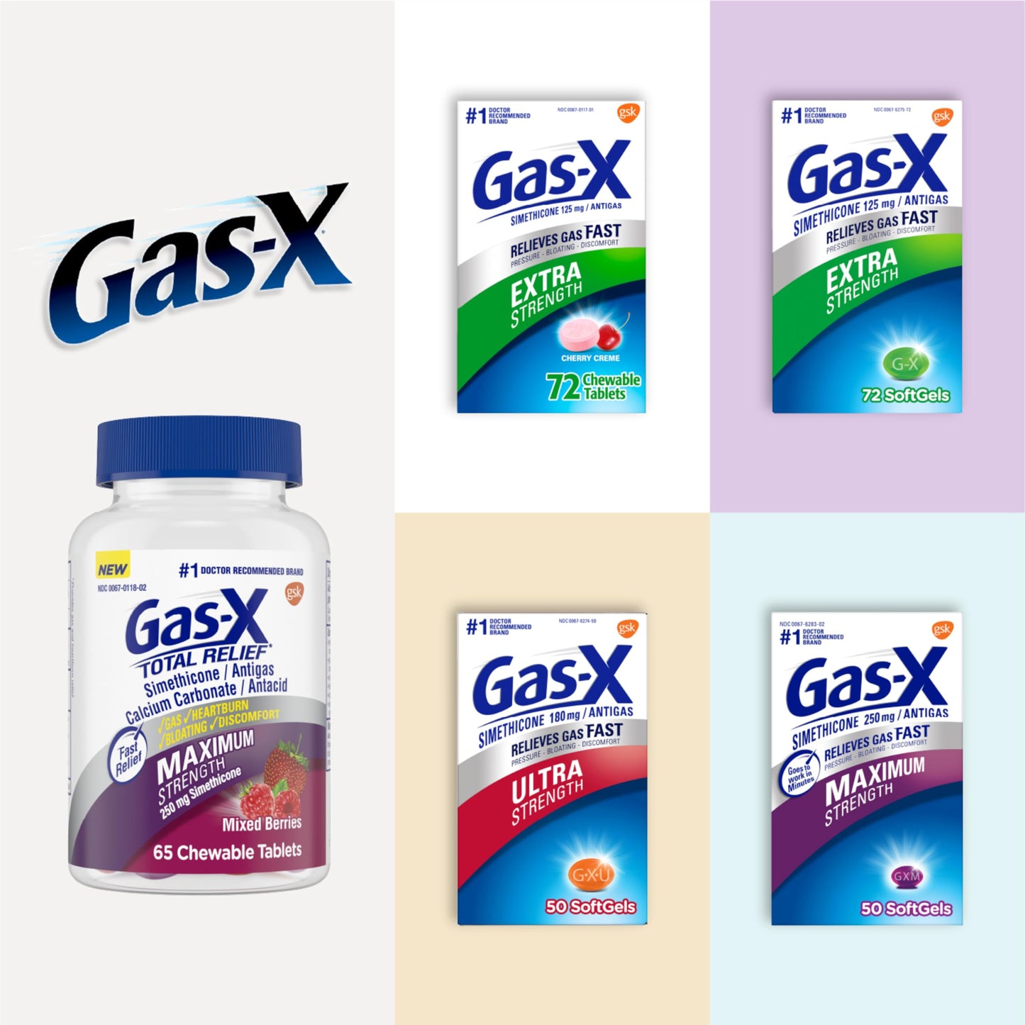Gas-X Ultra Strength Gas Relief Softgels with Simethicone 180 mg for Bloating Relief - 50 Count