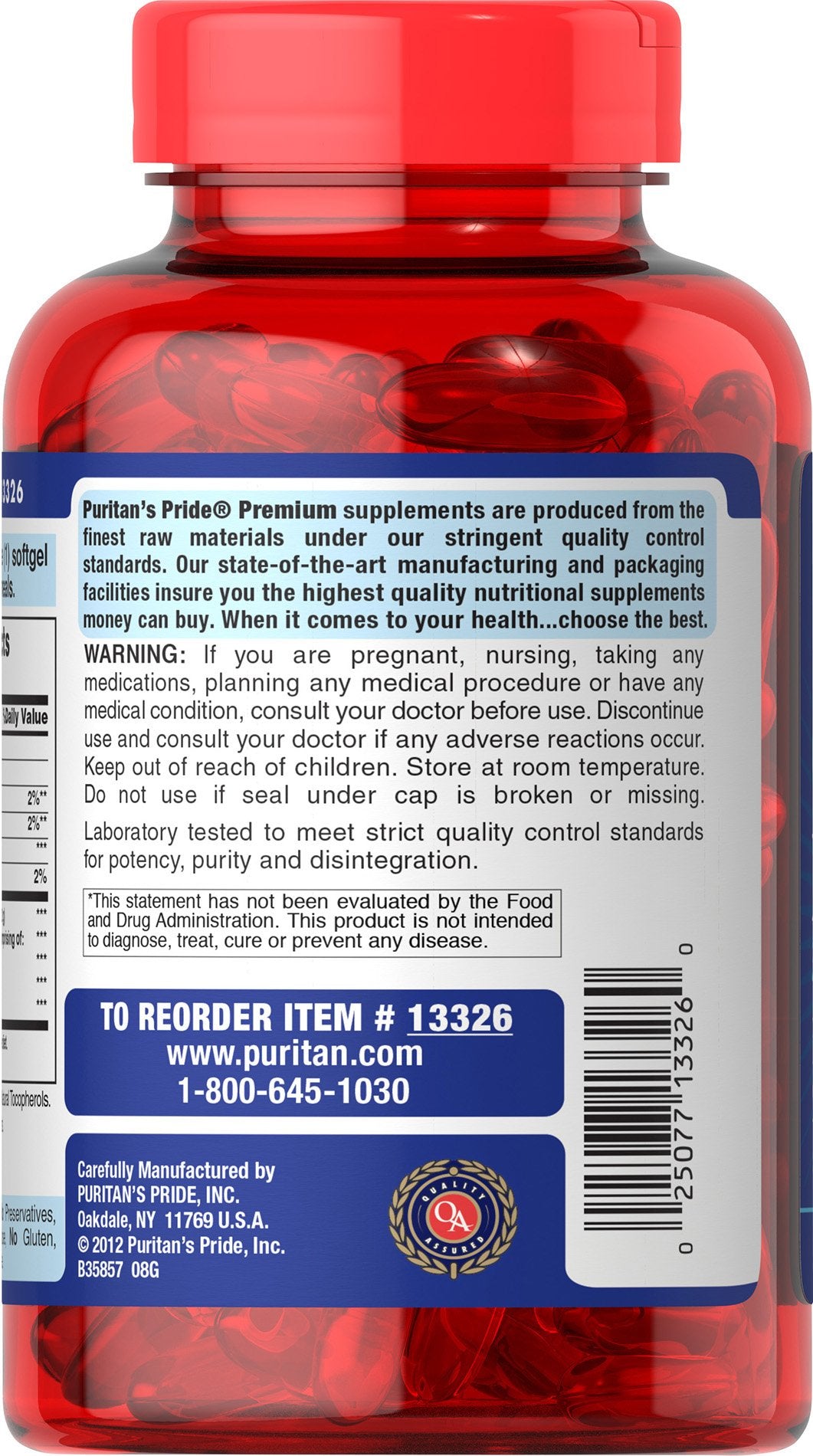 Puritan's Pride Omega-3 Fish Oil, 1200 mg, Supports Heart Health and Healthy Circulation, 100 Count