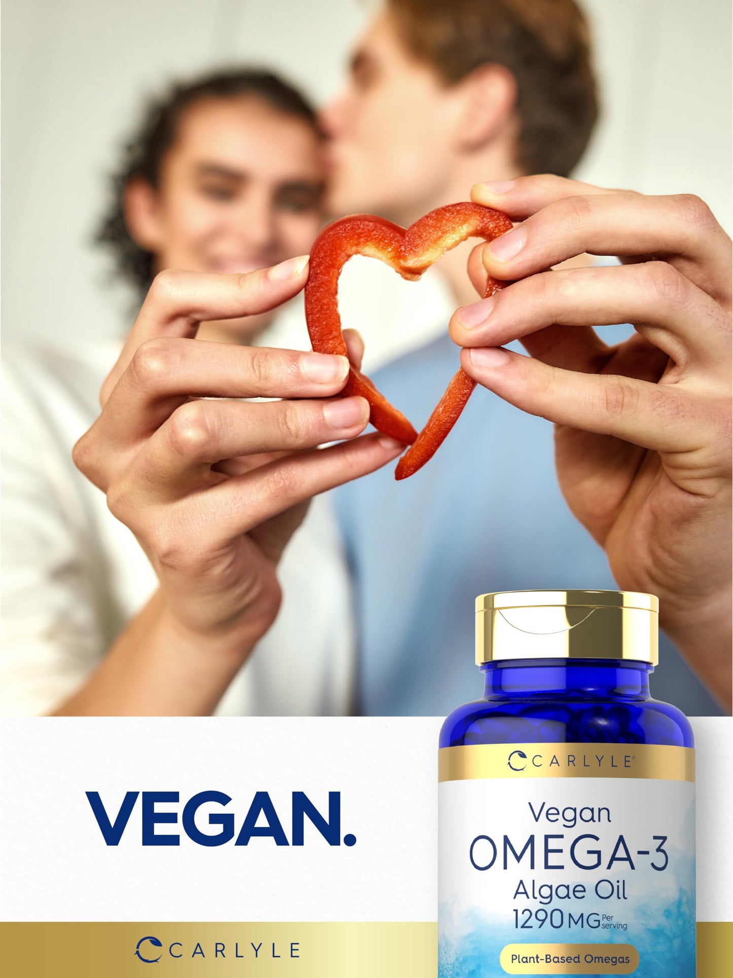 Carlyle Vegan Omega 3 Supplement | 1290 mg | 60 Softgels | Plant Based | Non-GMO & Gluten Free | from Algae Oil