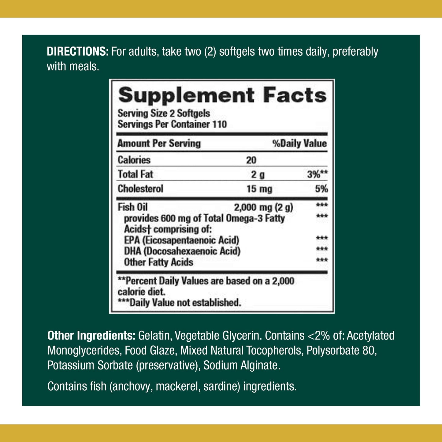 Nature's Bounty Fish Oil, Dietary Supplement, Omega 3, Supports Heart Health, 1000 Mg, 220 Coated Softgels