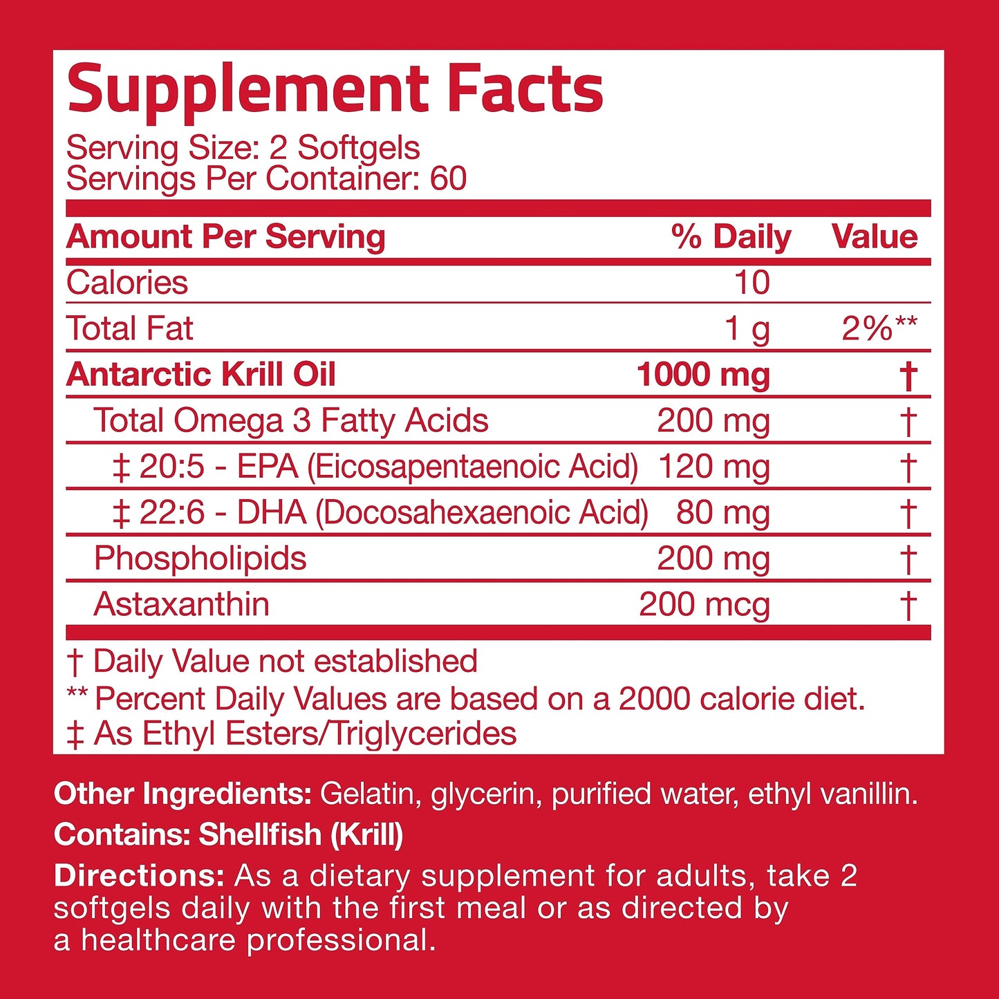 Bronson Antarctic Krill Oil 1000 mg with Omega-3s EPA, DHA, Astaxanthin and Phospholipids 120 Softgels