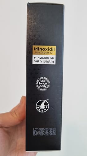 Beaueli 5% Minoxidil for Women Hair Growth Kit, Minoxidil for Men Beard Growth Kit, Hair Regrowth for Men, Hair Growth Serum, Hair Loss Treatments for Women and Men 30 ML, Black