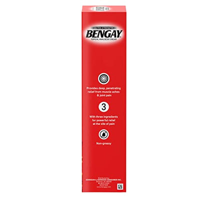 Bengay Ultra Strength Topical Pain Relief Cream, Non-Greasy Topical Analgesic for Minor Arthritis, Muscle, Joint, and Back Pain, Camphor, Menthol & Methyl Salicylate, 4 oz