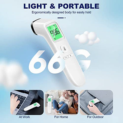 No-Touch Thermometer for Adults and Kids, Digital Accurate Baby Thermometer with Fever Alarm, 1 Second Fast Result, FSA HSA eligible, Easy to use, 2 in 1 Mode Health Care Thermometer