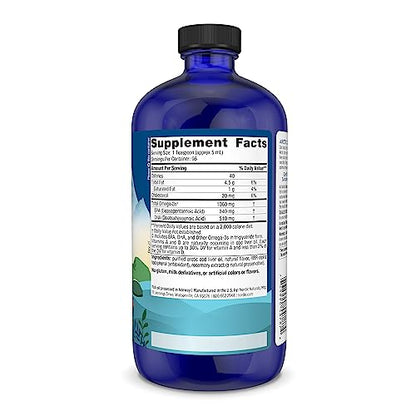 Nordic Naturals Arctic Cod Liver Oil, Orange - 16 oz - 1060 mg Total Omega-3s with EPA & DHA - Heart & Brain Health, Healthy Immunity, Overall Wellness - Non-GMO - 96 Servings