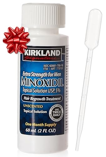 Kirkland Signature Minoxidil for Men 5% Extra Strength Hair Regrowth for Men vqzjBI, 1 Month Supply
