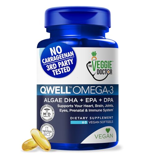 Omega 3 Fish Oil Alternative - Vegan Omega 3 Supplement - No Carrageenan – Plant Based Algae Omega 3 Fatty Acid Supplements - DHA, EPA, DPA - Heart, Brain, Joint, Eye, Immune Support