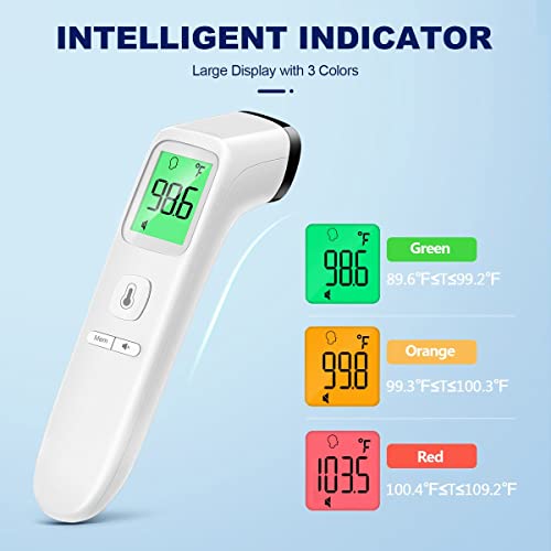 No-Touch Thermometer for Adults and Kids, Digital Accurate Baby Thermometer with Fever Alarm, 1 Second Fast Result, FSA HSA eligible, Easy to use, 2 in 1 Mode Health Care Thermometer
