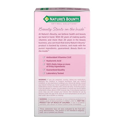 Nature's Bounty Advanced Hair, Skin & Nails, Argan-Infused Vitamin Supplement with Biotin and Hyaluronic Acid, 150 Rapid Release Softgels