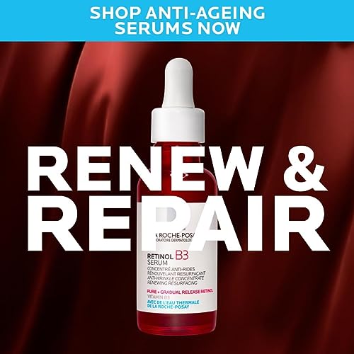 La Roche-Posay Pure Retinol Face Serum with Vitamin B3. Anti Aging Face Serum for Lines, Wrinkles & Premature Sun Damage to Resurface & Hydrate. Suitable for Sensitive Skin, 1.0 Fl. Oz