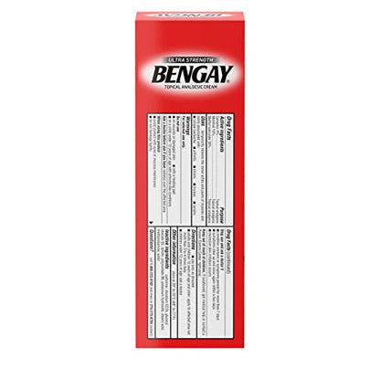 Bengay Ultra Strength Topical Pain Relief Cream, Non-Greasy Topical Analgesic for Minor Arthritis, Muscle, Joint, and Back Pain, Camphor, Menthol & Methyl Salicylate, 4 oz
