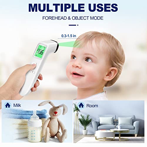 No-Touch Thermometer for Adults and Kids, Digital Accurate Baby Thermometer with Fever Alarm, 1 Second Fast Result, FSA HSA eligible, Easy to use, 2 in 1 Mode Health Care Thermometer