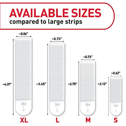 Command Large Picture Hanging Strips, Damage Free Hanging Picture Hangers, No Tools Wall Hanging Strips for Back to School Dorm Organization, 14 White Adhesive Strip Pairs(28 Command Strips)