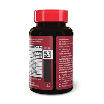 MegaRed Krill Oil 350mg Omega 3 Supplement, 1 Dr Recommended Krill Oil Brand with EPA, DHA, Astaxanthin & Phopholipids, Supports Heart, Brain, Joint and Eye Health - 130 Softgels (130 Servings)