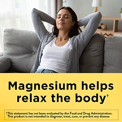Nature Made Magnesium Oxide 250 mg, Magnesium Supplement for Muscle, Heart, Bone and Nerve Health Support, 100 Tablets, 100 Day Supply