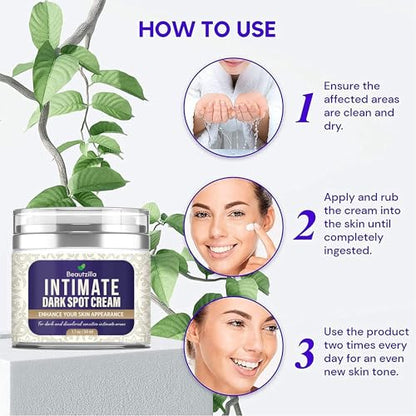 Beautzilla Moisturizing Intimate Area Dark Spot Corrector with Instant Results for Knees, Elbows, Underarms, and Thighs