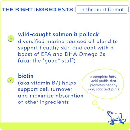 Native Pet Omega 3 Fish Oil for Dogs - Made with Wild Alaskan Salmon Oil with Omega 3 EPA DHA - Supports Itchy Skin + Mobility - Liquid Pump is Easy to Serve - a Fish Oil Dogs Love! (8 oz)