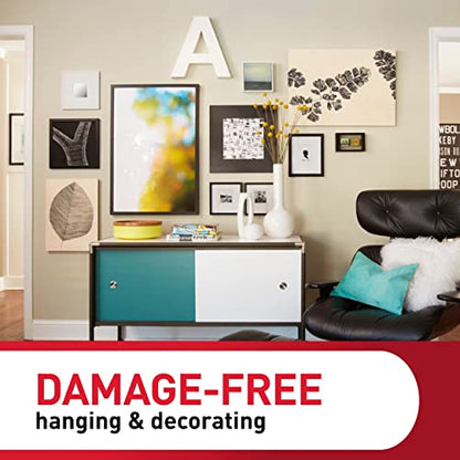 Command Large Picture Hanging Strips, Damage Free Hanging Picture Hangers, No Tools Wall Hanging Strips for Back to School Dorm Organization, 14 White Adhesive Strip Pairs(28 Command Strips)