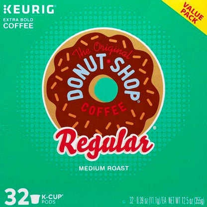 The Original Donut Shop Regular, Single-Serve Keurig K-Cup Pods, Medium Roast Coffee Pods, 32 Count
