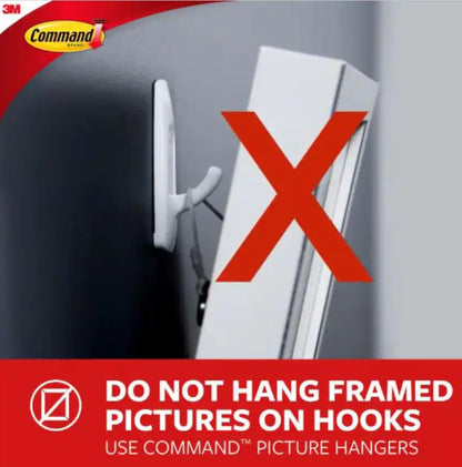 Command Large Picture Hanging Strips, Damage Free Hanging Picture Hangers, No Tools Wall Hanging Strips for Back to School Dorm Organization, 14 White Adhesive Strip Pairs(28 Command Strips)