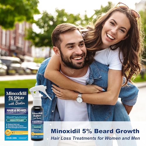 Minoxidil for Men Hair Regrowth, 5% Minoxidil for Women Hair Growth, Minoxidil 5 Percent Hair Growth Spray, Minoxidil 5% Beard Growth, Hair Growth Serum, Hair Loss Treatments for Women and Men.
