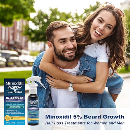 Minoxidil for Men Hair Regrowth, 5% Minoxidil for Women Hair Growth, Minoxidil 5 Percent Hair Growth Spray, Minoxidil 5% Beard Growth, Hair Growth Serum, Hair Loss Treatments for Women and Men.
