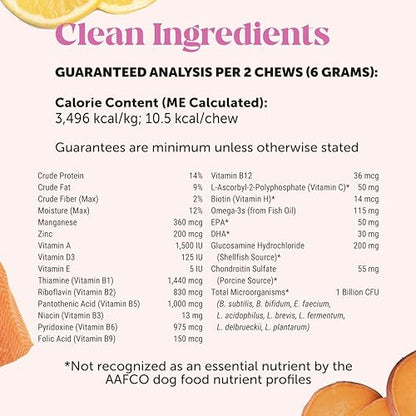 Pet Honesty Multivitamin Dog Supplement, Glucosamine chondroitin for Dogs, Probiotics, Omega Fish Oil, Dog Supplements & Vitamins, Dog Vitamins for Skin and Coat Allergies, (Chicken 90 ct)
