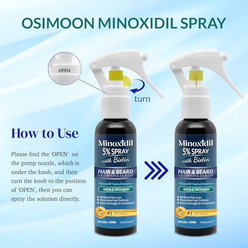 Minoxidil for Men Hair Regrowth, 5% Minoxidil for Women Hair Growth, Minoxidil 5 Percent Hair Growth Spray, Minoxidil 5% Beard Growth, Hair Growth Serum, Hair Loss Treatments for Women and Men.