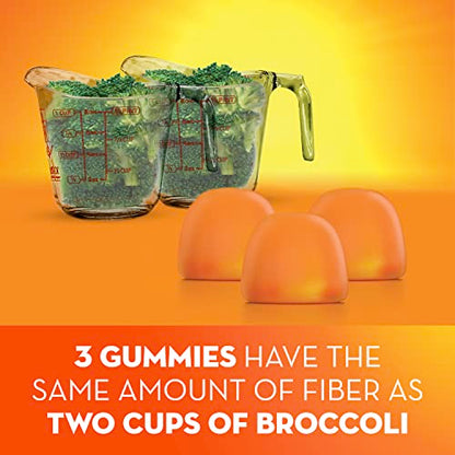 Metamucil Fiber Gummies for Adults, No Sugar Added Orange Flavor, 5g Prebiotic Plant Based Fiber Supplement Blend, 120 Count