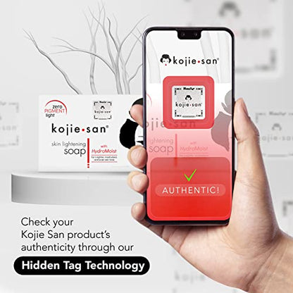 Kojie San Skin Brightening Soap – The Original Kojic Acid Soap that Reduces Dark Spots, Hyper-pigmentation, & other types of skin damage – 3 x 65g Bars