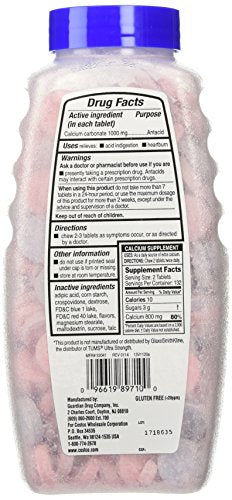 Kirkland Signature Ultra Strength Antacid Calcium Carbonate 1000 MG Assorted Berry Flavors (265 Tablets)