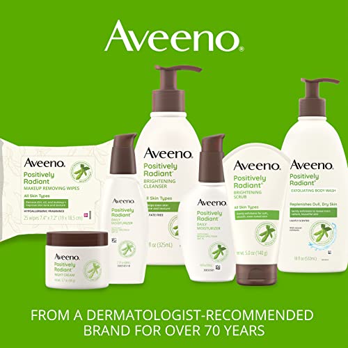 Aveeno Positively Radiant Skin Brightening Exfoliating Daily Facial Scrub, Moisture-Rich Soy Extract, helps improve skin tone & texture, Oil-& Soap-Free, Hypoallergenic, 5 oz