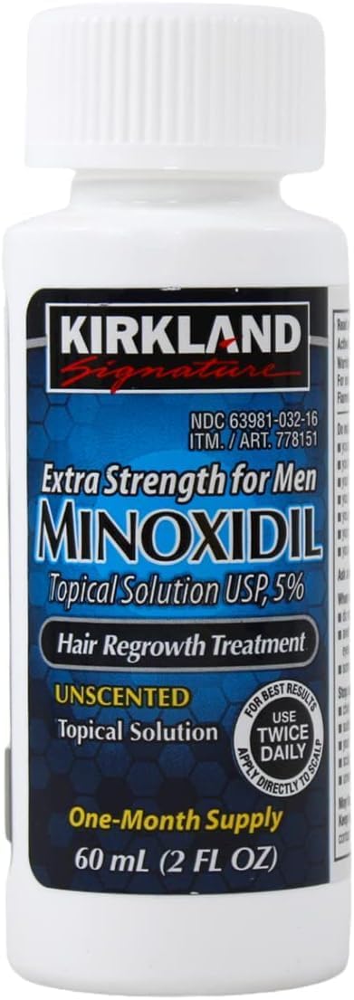 Minoxidil for Men 5% Topical Solution Extra Strength Hair Regrowth Treatment, Dropper Applicator Included (6 month supply), 6 x 2 Fl Oz Clear, W/Massager for Improved Hair Growth