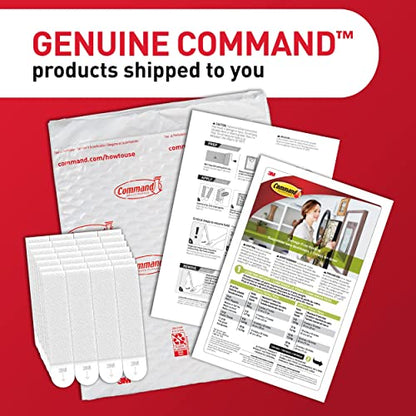 Command Large Picture Hanging Strips, Damage Free Hanging Picture Hangers, No Tools Wall Hanging Strips for Back to School Dorm Organization, 14 White Adhesive Strip Pairs(28 Command Strips)