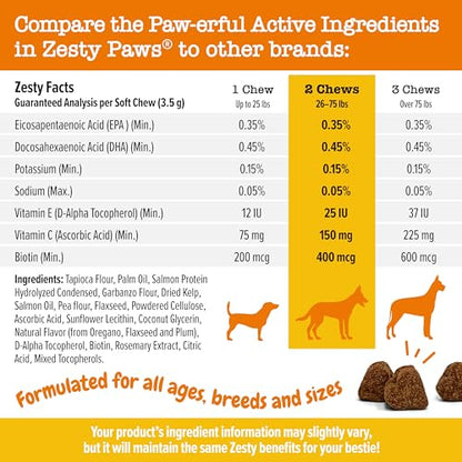 Salmon Fish Oil Omega 3 for Dogs - with Wild Alaskan Salmon Oil - Anti Itch Skin & Coat + Allergy Support - Hip & Joint + Arthritis Dog Supplement + EPA & DHA - 90 Chew Treats - Salmon Flavor
