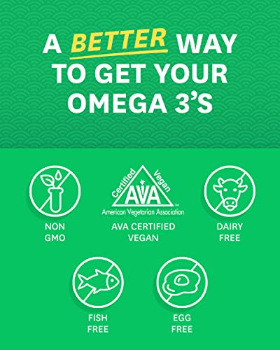 Zenwise Health Vegan Omega 3 - Plant Powered Omega-3 from Marine Algal Oil with EPA and DHA Fatty Acids - AVA Certified Vegan Support for Immune Function, Brain, Joints, Heart & Skin - 120 Count