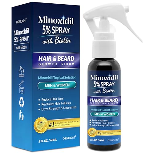 Minoxidil for Men Hair Regrowth, 5% Minoxidil for Women Hair Growth, Minoxidil 5 Percent Hair Growth Spray, Minoxidil 5% Beard Growth, Hair Growth Serum, Hair Loss Treatments for Women and Men.