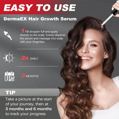 Hair Growth Serum, 5% Minoxidil & Biotin for Hair Growth for Women & Men, Hair Loss Treatments, Hair Regrowth Treatment for Thicker Longer Fuller Hair, 2 Fl Oz 1