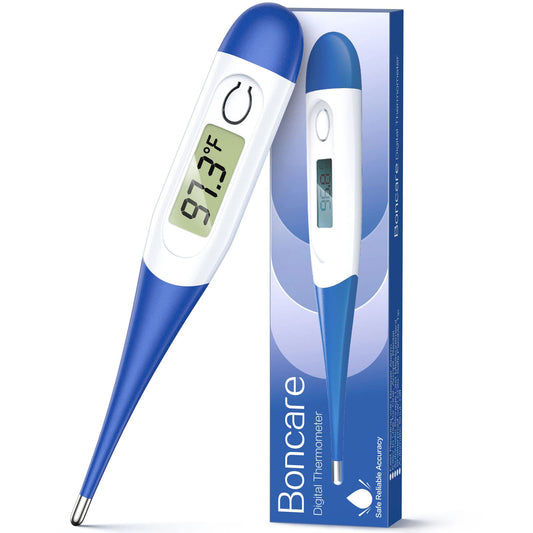 Boncare Thermometer for Adults with 10 Seconds Fast Reading, Digital Oral Thermometer for Fever, Basal Thermometer