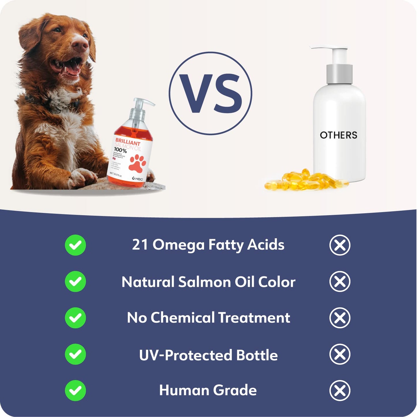 Brilliant Omega 3 Salmon Oil for Dogs & Cats - Norwegian Fish Oil Supplement with EPA & DHA Fatty Acids for Shedding, Allergy, Itching, Dry Skin & Joint Health - Skin and Coat Fish Oil Liquid, 16.9 Oz