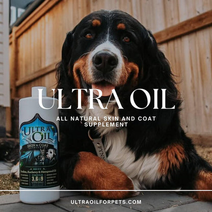 Ultra Oil Skin & Coat Supplement for Dogs & Cats with Hemp, Flaxseed, Grape Seed, Fish Oils - 16oz