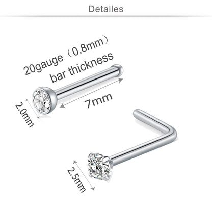 MODRSA Nose Rings Nose Piercings Nose Rings Hoops Nose Ring Surgical Steel Nose Ring 20g Nose Piercings Jewelry Double Hoop Nose Rings for Women Men Nose Hoops