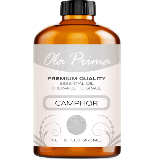Ola Prima Oils - Camphor Essential Oil (16 oz Bulk) for Aromatherapy, Diffuser, Freshener, Relaxation - Camphor Oil for Skin - Aromatherapy Diffuser Oil