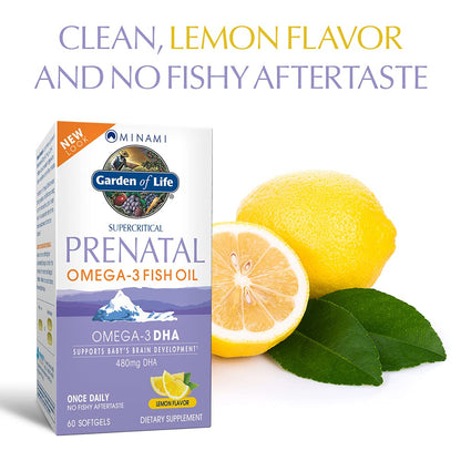 Garden of Life Prenatal DHA Omega 3 Fish Oil - Minami Natural Prenatal, 60 Softgels