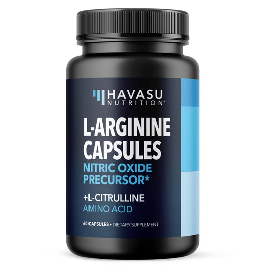 L-Arginine Capsules for Active Males - 60 Count, Non-GMO, 1200mg Blend of L Arginine and L Citrulline - Arginine Supplement for Enhanced Performance - L Arginine 1000mg for Muscle Support