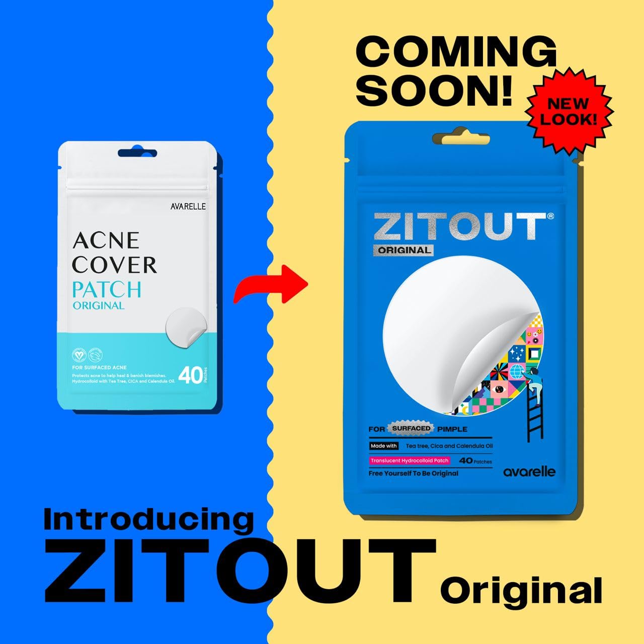 AVARELLE Pimple Patches |Hydrocolloid Acne Patches |ZITOUT FSA HSA Eligible Pimple Patches for Face with Tea Tree, Cica, & Calendula |Vegan, Cruelty Free, Carbonfree